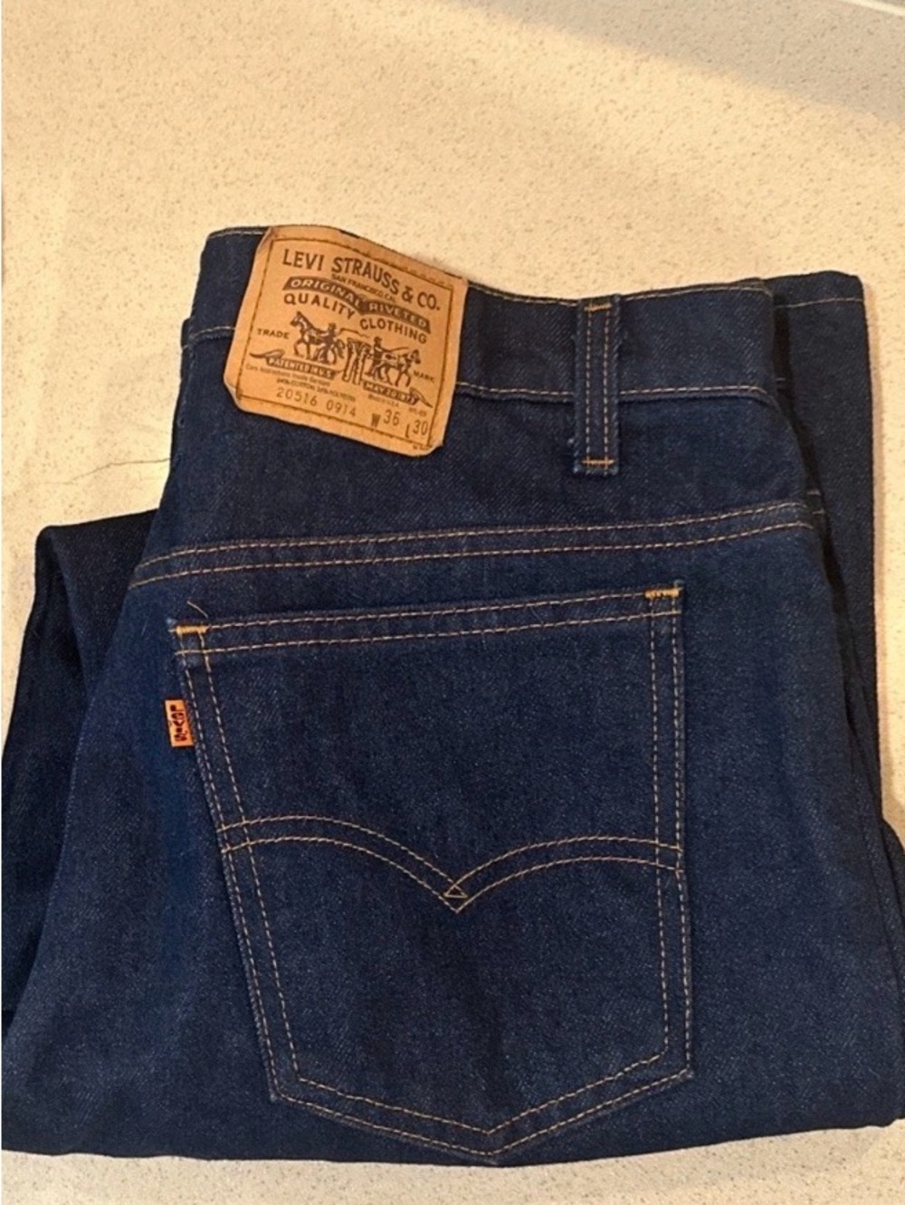 Vintage Levi’s 516 Orange Tab Jeans NEW Made USA 20516-0914 Size 36/30
